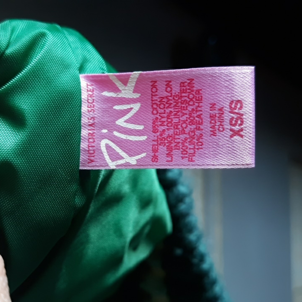 Vintage Green Pink Victoria's Secret Puffer Vest - Picture 5 of 5